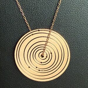 Elegant Rose Gold Custom Solar System Necklace Pendant Necklace
